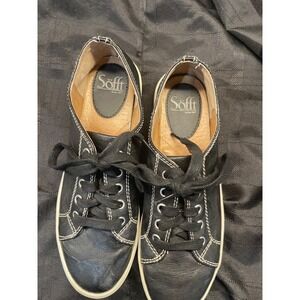 Sofft Baltazar 1105101 Women  Black Leather Round‎ Toe Lace-Up Shoes sz 7 1/2